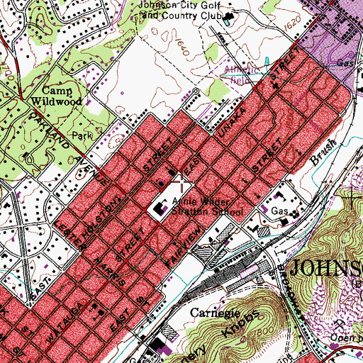 Topographic Map of Jaycee Park, TN
