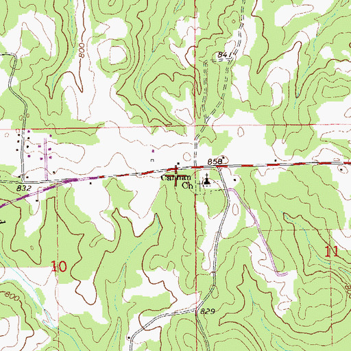 Topographic Map of Cannan Church, AL