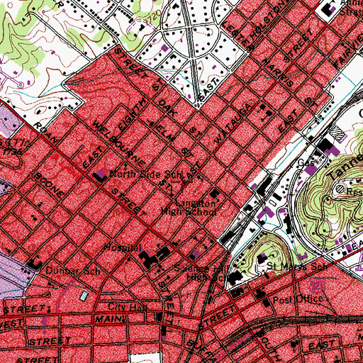 Topographic Map of Johnson City Specialty Hospital, TN