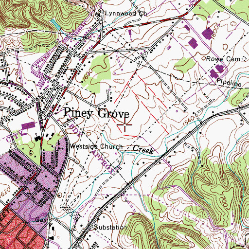 Topographic Map of Johnson City Industrial Park, TN