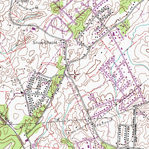 Topographic Map of Landmark Village Shopping Center, TN