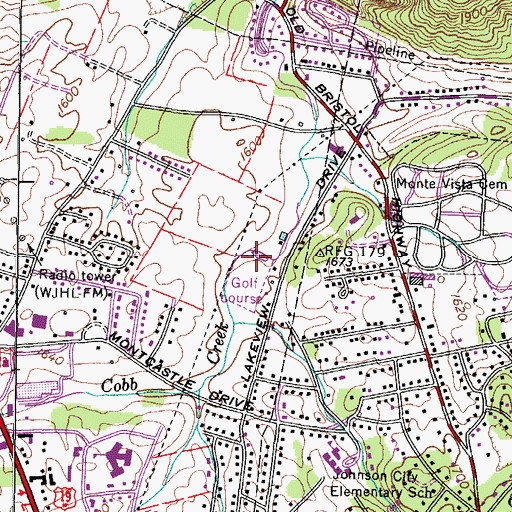 Topographic Map of Lakeview Park, TN