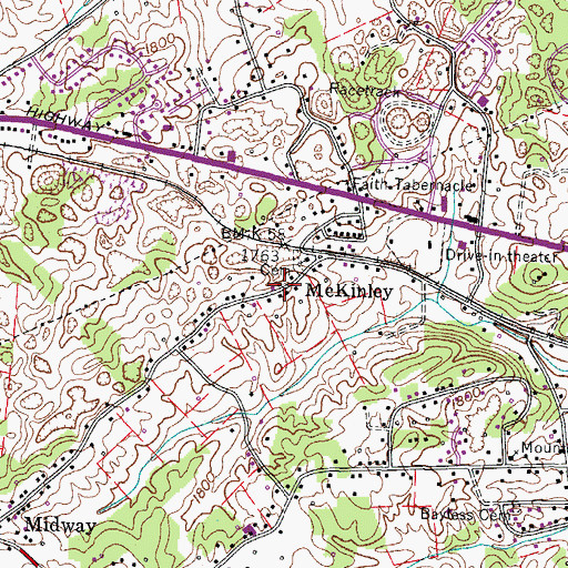 Topographic Map of McKinley School (historical), TN