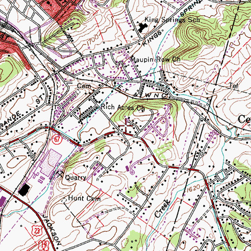 Topographic Map of Melrose, TN