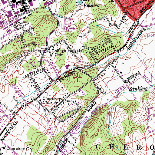 Topographic Map of Monterey Hills, TN