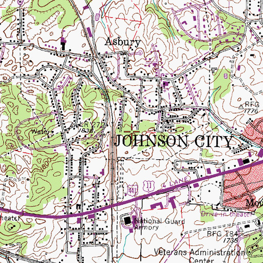 Topographic Map of New Kiwanis Park, TN