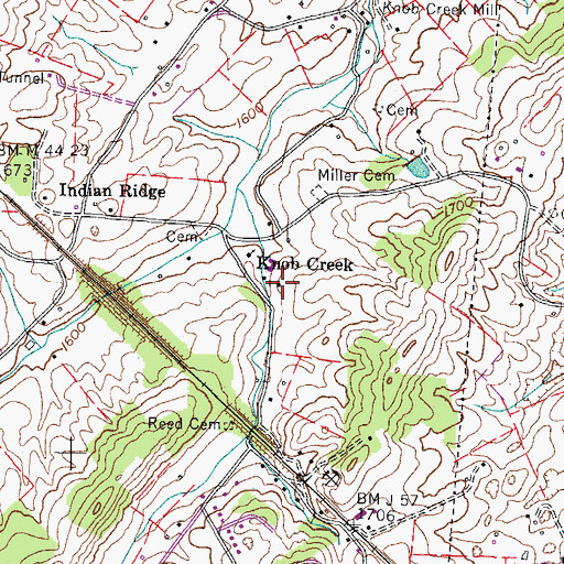 Topographic Map of Oak Hill School (historical), TN