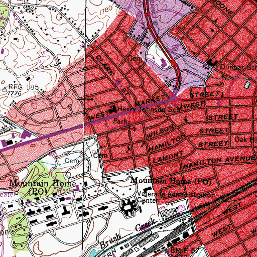 Topographic Map of Old Kiwanis Park, TN