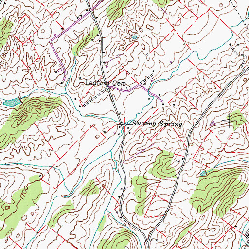 Topographic Map of Paine Branch, TN