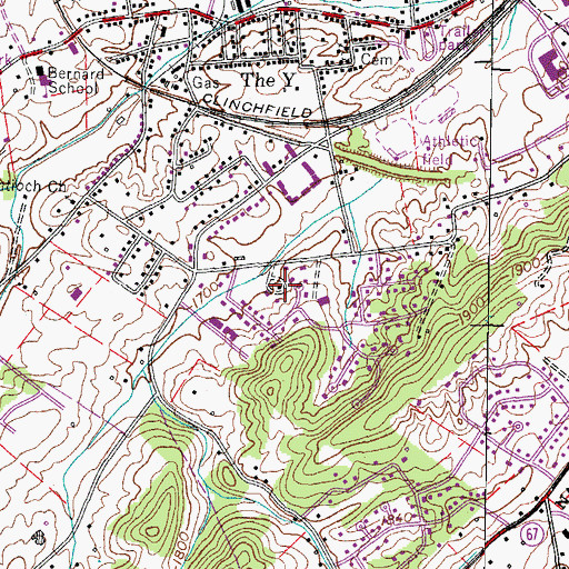 Topographic Map of Seminole Woods, TN