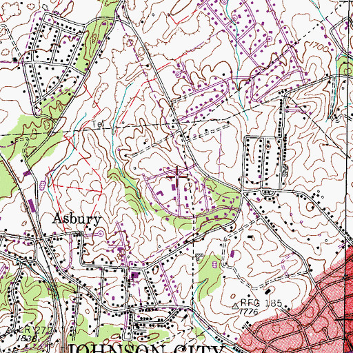 Topographic Map of Sherwood Forest, TN