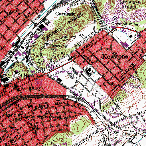Topographic Map of Spurrier Field, TN