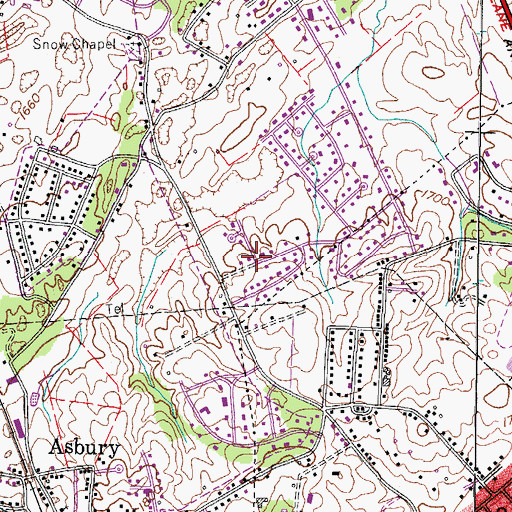 Topographic Map of Summit, TN