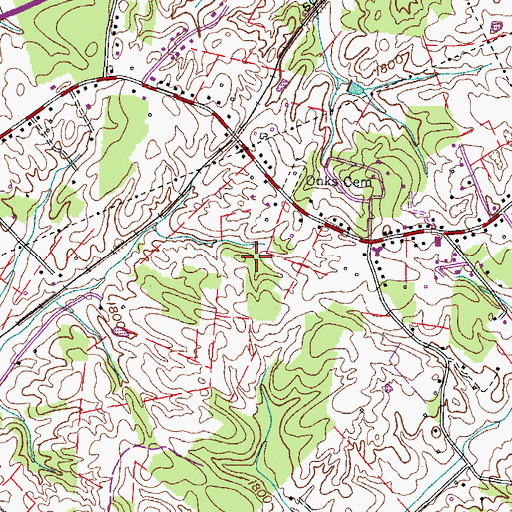 Topographic Map of Timber Ridge, TN
