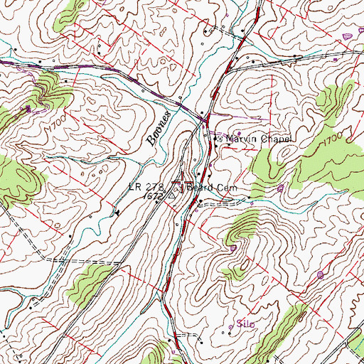 Topographic Map of Valley View School (historical), TN