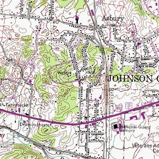 Topographic Map of Westwood-Gray Subdivision, TN