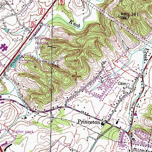 Topographic Map of Woodstone, TN