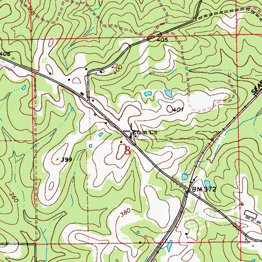 Topographic Map of Elam Church, AL