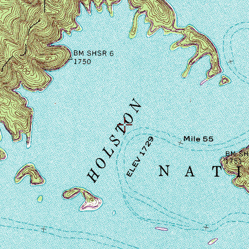 Topographic Map of Browns Cemetery (historical), TN