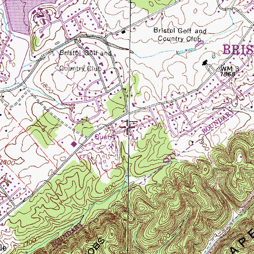 Topographic Map of Candlewyck, TN