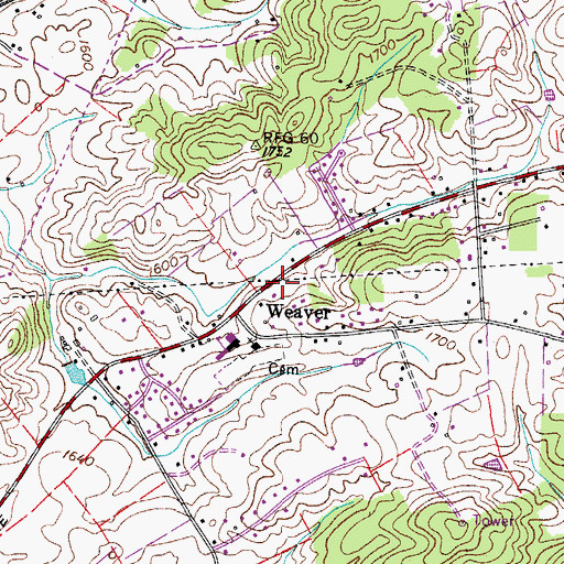 Topographic Map of East Sullivan County Volunteer Fire Department, TN
