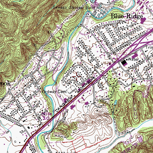 Topographic Map of Fair Acres, TN