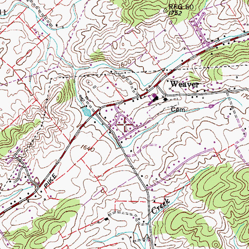 Topographic Map of Gray Acres, TN