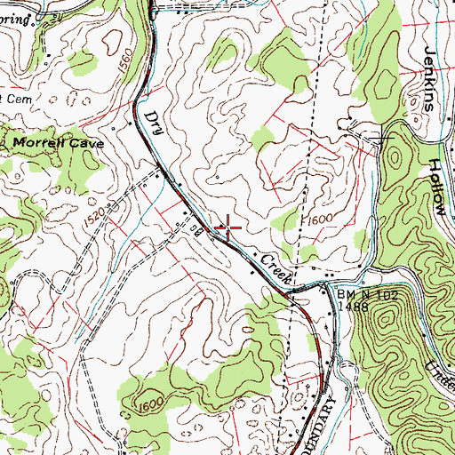 Topographic Map of Hicks School (historical), TN