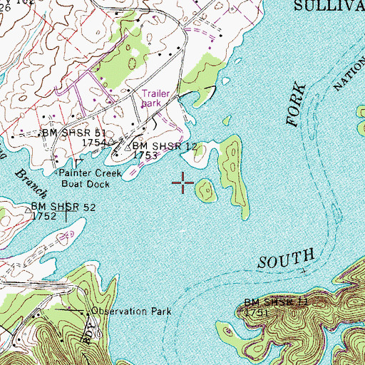 Topographic Map of Holston Valley Church (historical), TN