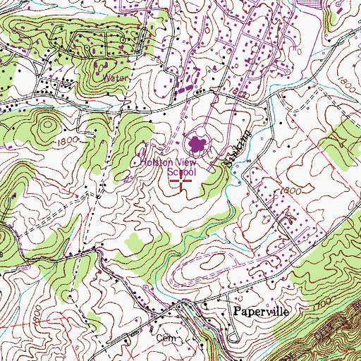 Topographic Map of Holston View Park, TN