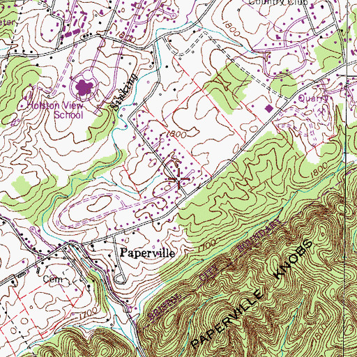 Topographic Map of Hunter Hills, TN