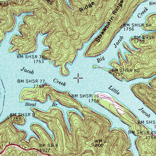 Topographic Map of Jacob School (historical), TN