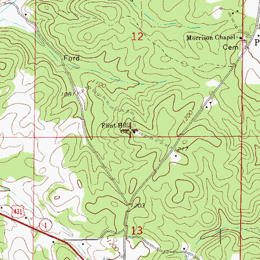 Topographic Map of Flint Hill Church, AL