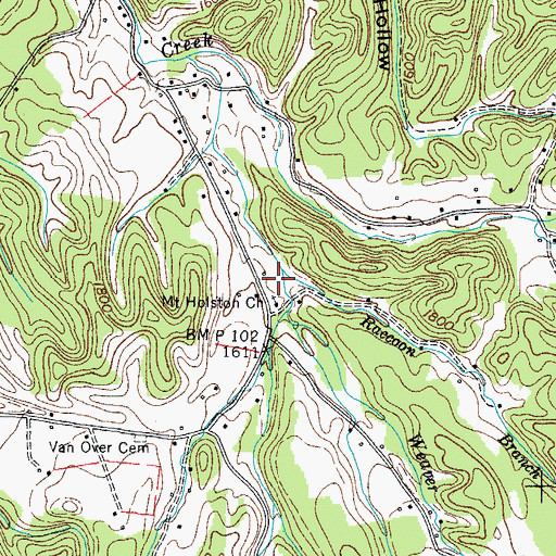 Topographic Map of Mount Holston School (historical), TN