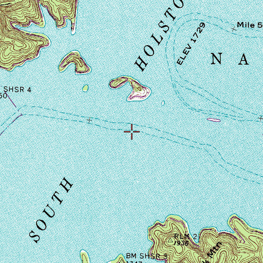 Topographic Map of Offield Branch (historical), TN