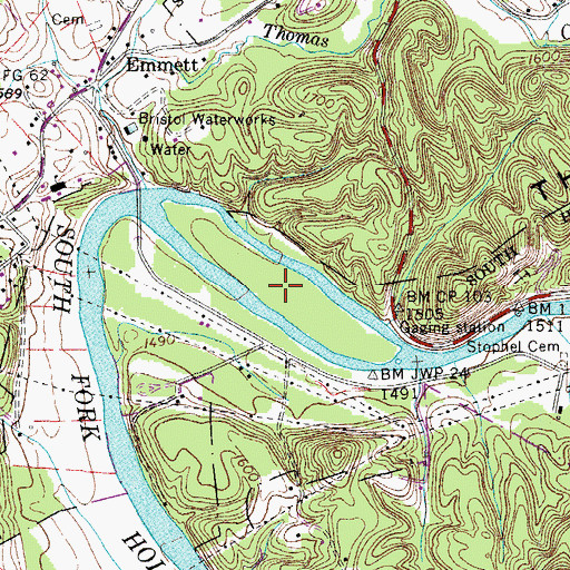 Topographic Map of Osceola Island, TN