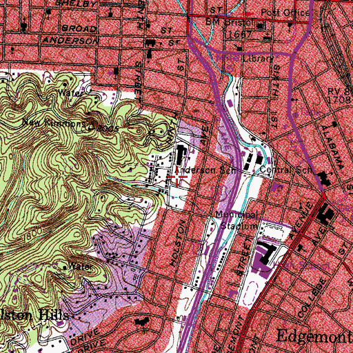 Topographic Map of Patterson Park, TN