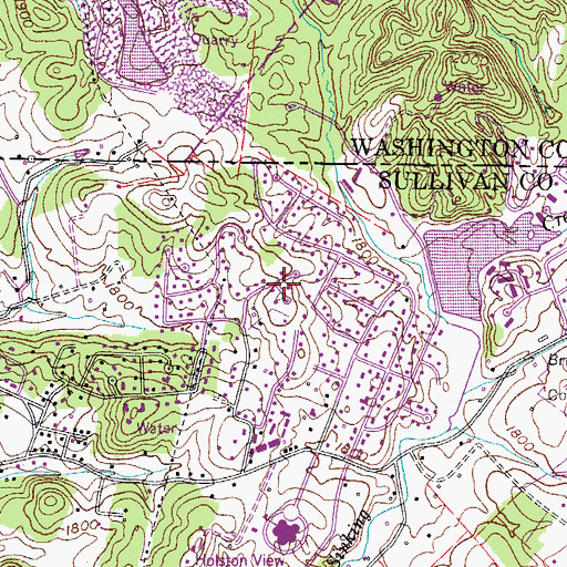 Topographic Map of Ridgefield, TN