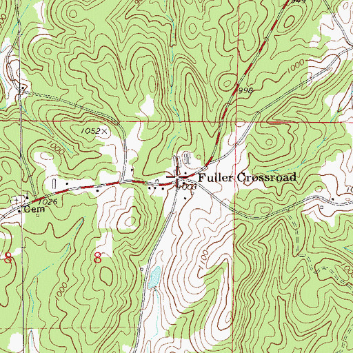 Topographic Map of Fuller Crossroad, AL