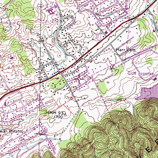 Topographic Map of Rock Hill Park, TN
