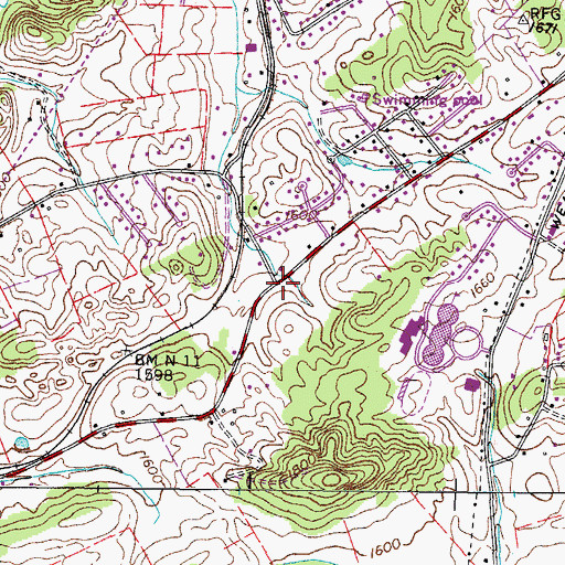 Topographic Map of Rutledge Store (historical), TN
