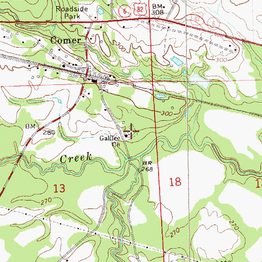 Topographic Map of Galilee Church, AL