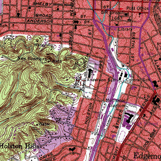 Topographic Map of Sugarville, TN