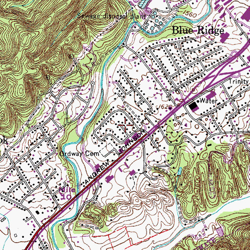 Topographic Map of Twin States Fairgrounds (historical), TN