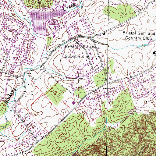 Topographic Map of Graystone Estates, TN