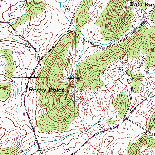 Topographic Map of February, TN