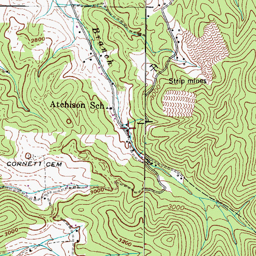 Topographic Map of Atchison Church, TN