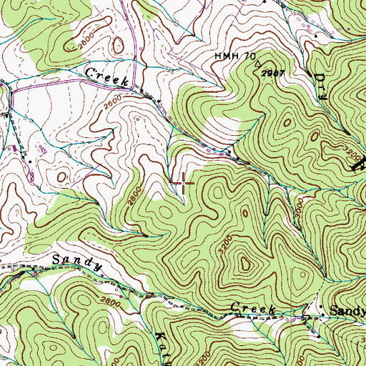 Topographic Map of Cabbage Creek Prospect, TN