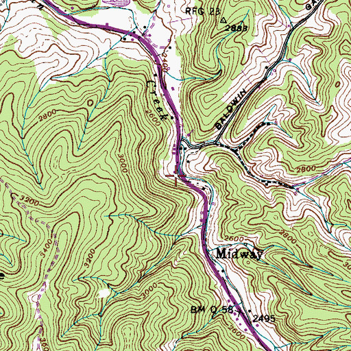 Topographic Map of Daniels Chapel School (historical), TN