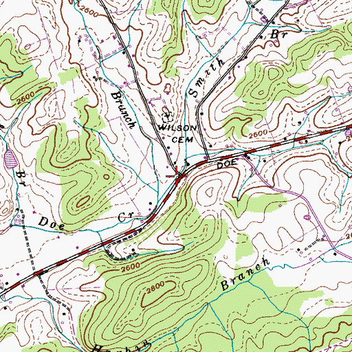 Topographic Map of Dewey School (historical), TN